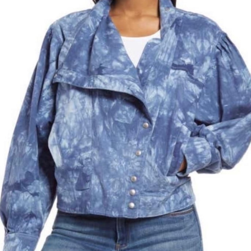 BlankNYC Tie Dye Moto Jacket Crop XS NEW